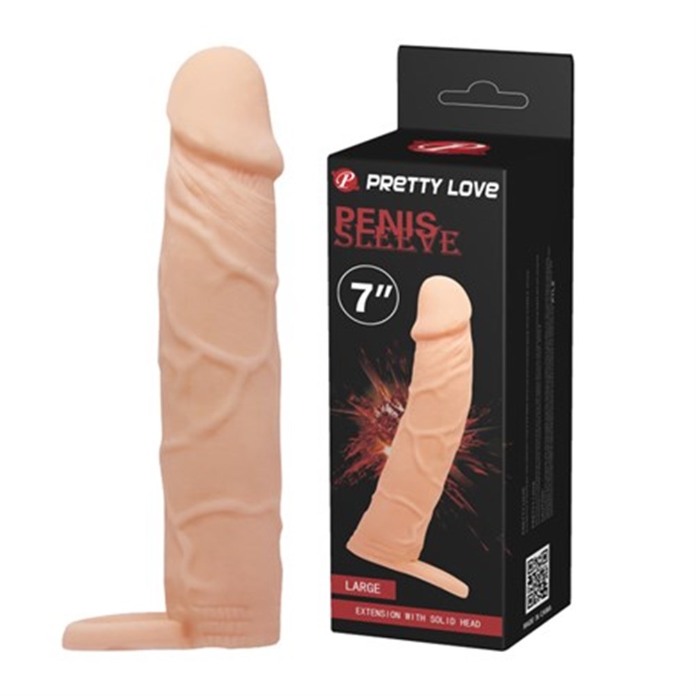 6 Cm Dolgulu Realistik Uzatmalı Penis Kılıfı Dildo Ten Rengi Penis