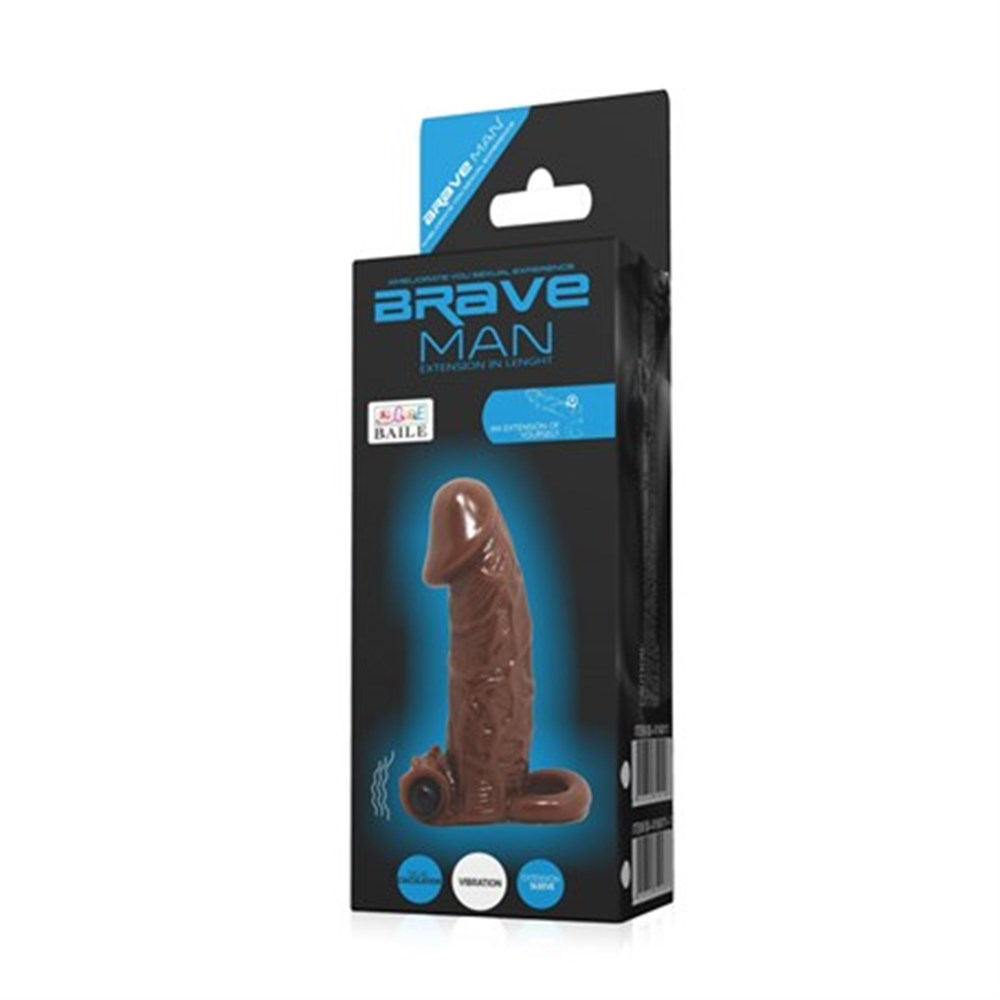 6,5 cm Uzatmalı Titreşimli Damarlı Penis Kılıfı