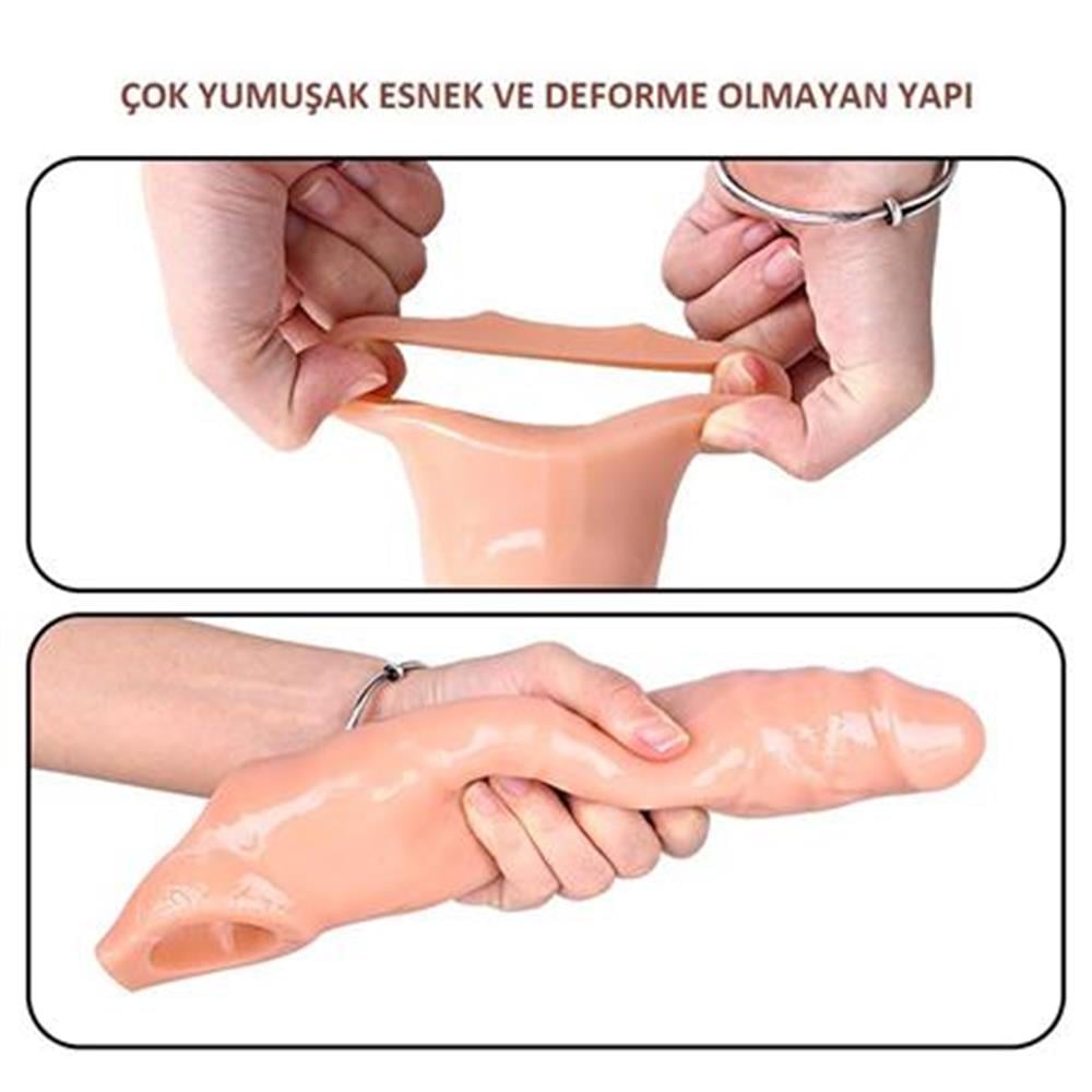 7 cm Dolgulu Realistik Zenci Penis Kılıfı