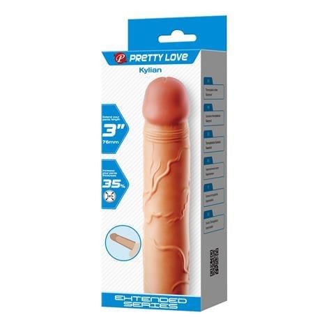 7,6 cm Dolgulu Premium Ten Rengi Silikon Penis Kılıfı - Kylian