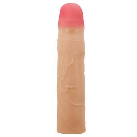 7,6 cm Dolgulu Premium Ten Rengi Silikon Penis Kılıfı - Kylian