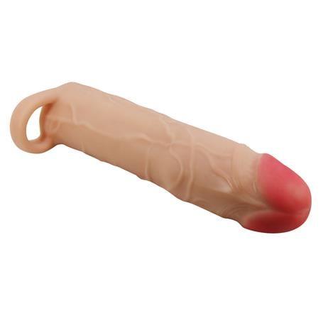 7,6 cm Dolgulu Premium Ten Rengi Silikon Penis Kılıfı - Gerd
