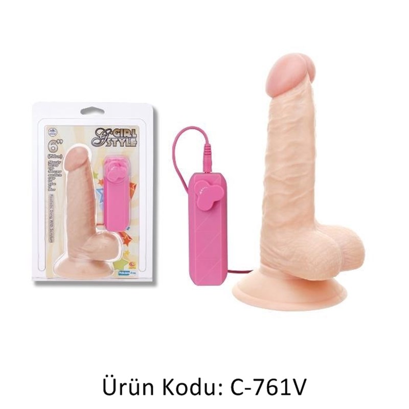 Girl Style Realistik Titreşimli Penis 15,2cm
