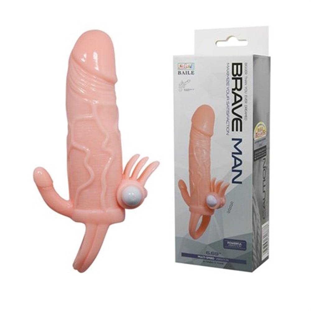 Anal Vajinal Klitoral Uyarıcılı Titreşimli Penis Kılıfı