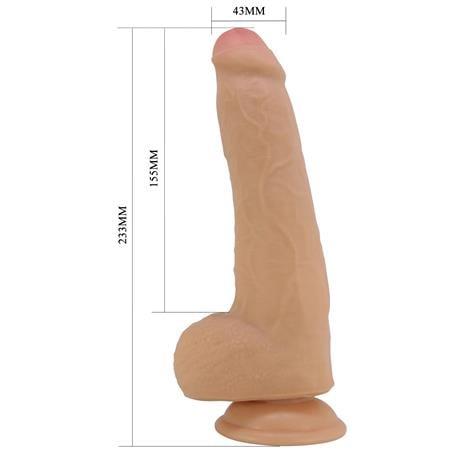 Belden Bağlamalı 23,3 cm Yeni Nesil Çift Katmanlı Realistik Vantuzlu Dildo Penis - Draco
