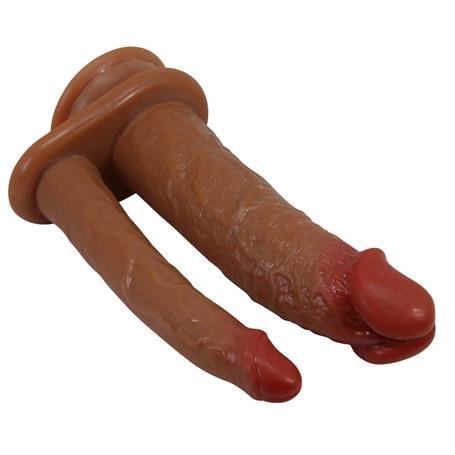 Belden Bağlamalı USB Şarjlı Çift Taraflı Titreşimli Ten Hassasiyetinde Vantuzlu Realistik Çatal Penis - Hulbert