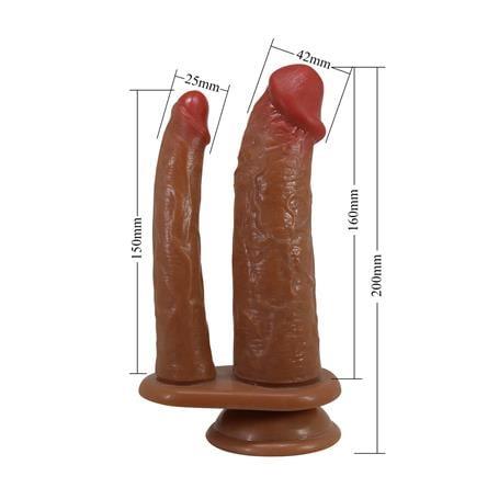 Belden Bağlamalı USB Şarjlı Çift Taraflı Titreşimli Ten Hassasiyetinde Vantuzlu Realistik Çatal Penis - Hulbert