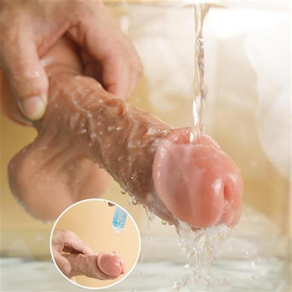 Belden Bağlamalı Yeni Nesil Çift Katmanlı 23 cm Realistik Dildo Penis