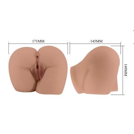 Et Dokusunda Çift Girişli Titreşimli Realistik Suni Vajina Kalça - Bernace