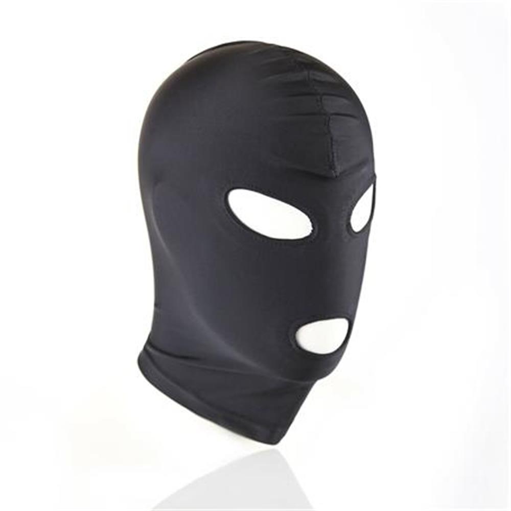 Fantezi Fetish Maske Spandex Siyah 4'lü Set
