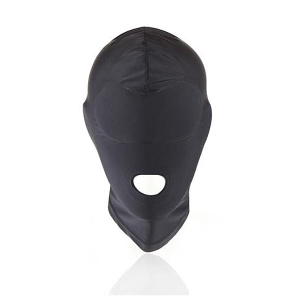 Fantezi Fetish Maske Spandex Siyah 4'lü Set