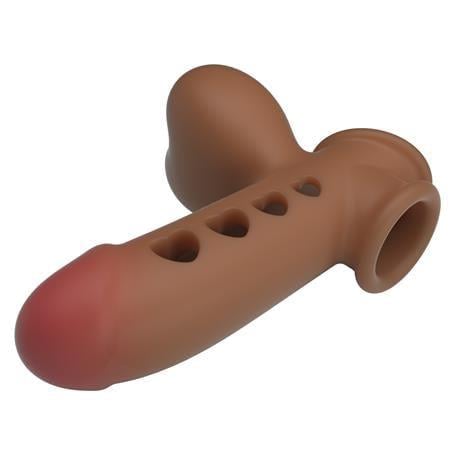 Hava Yastıklı Premium Melez Rengi Silikon Penis Kılıfı - Tyronn