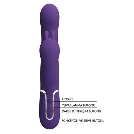 Manyetik Şarjlı Oynar Gövdeli Klitoral & Anal Uyarıcılı Teknolojik Vibratör Penis