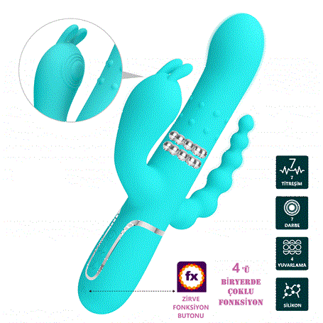 Manyetik Şarjlı Oynar Gövdeli Klitoral & Anal Uyarıcılı Teknolojik Vibratör Penis