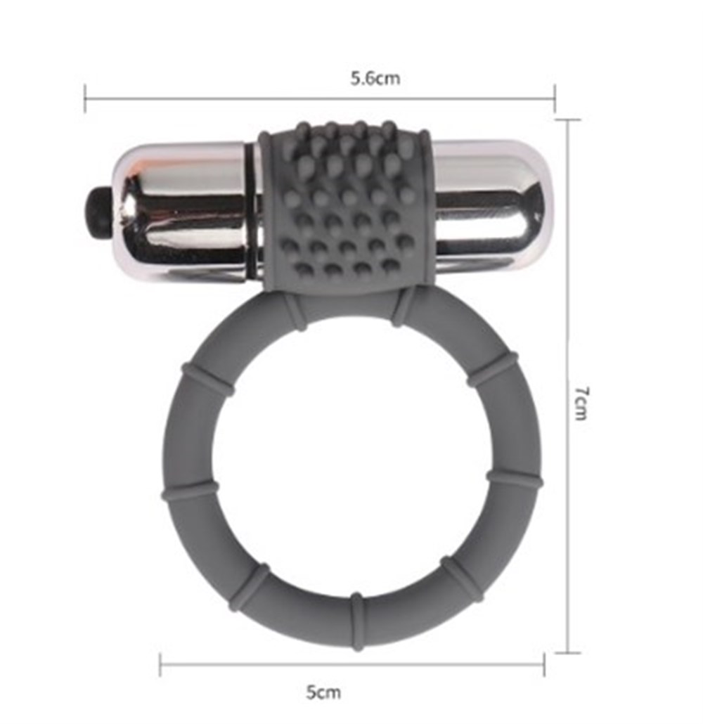 Metal Titreşimli Silikon Penis Halkası - 