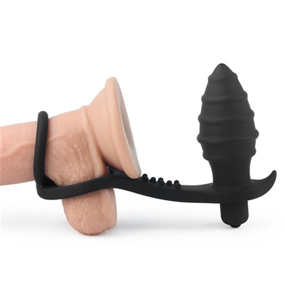 Penis Halkalı Titreşimli Anal Penetratör Plug Masturbatör