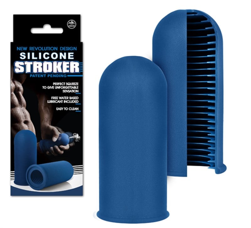 Silicone Stroker Mastürbatör-Mavi-Gri-Siyah