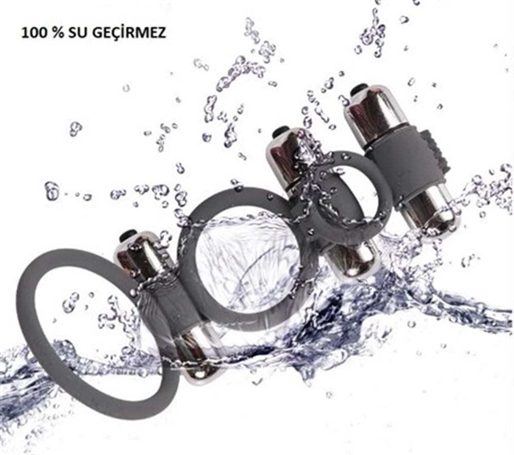 Triple Üçlü Titreşimli Silikon Penis Halkası