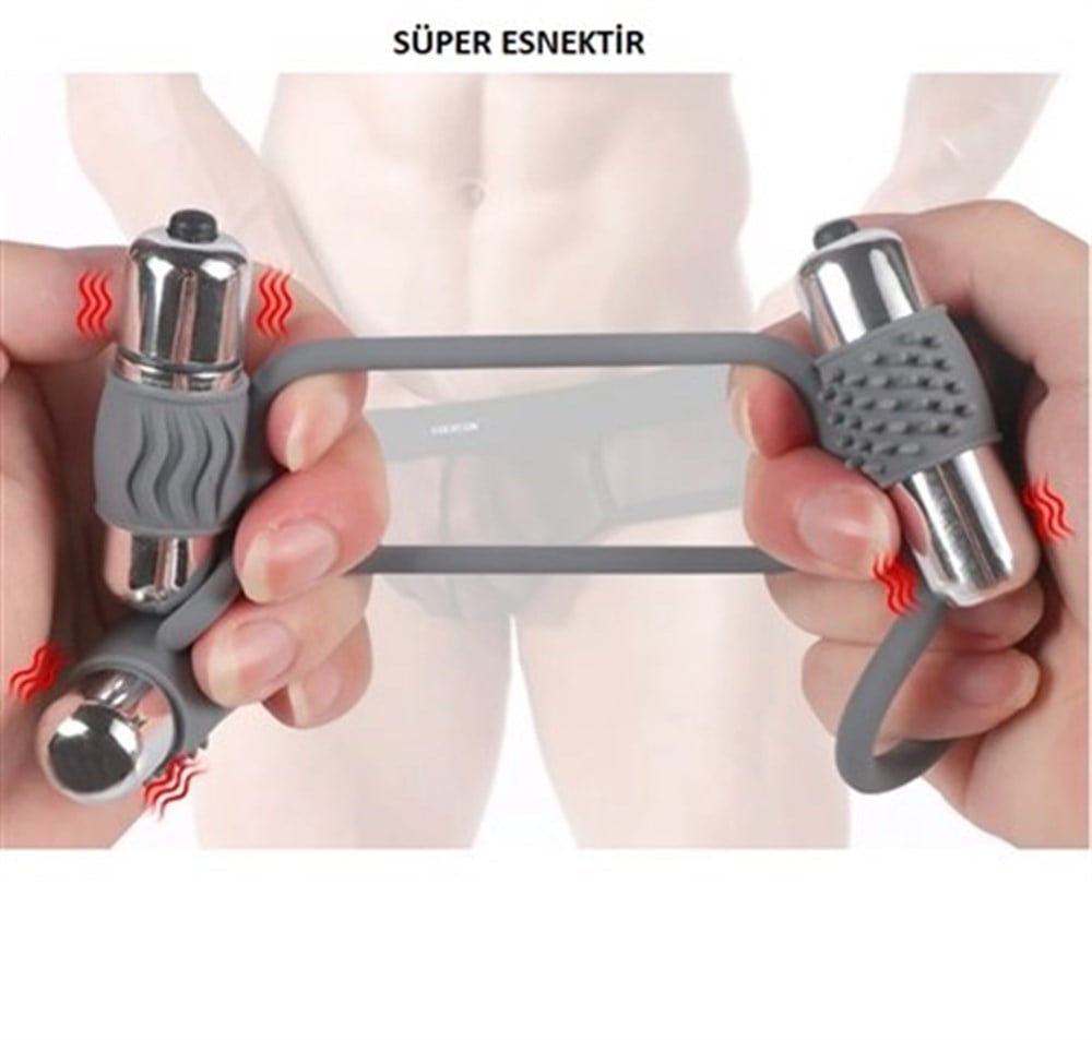 Triple Üçlü Titreşimli Silikon Penis Halkası