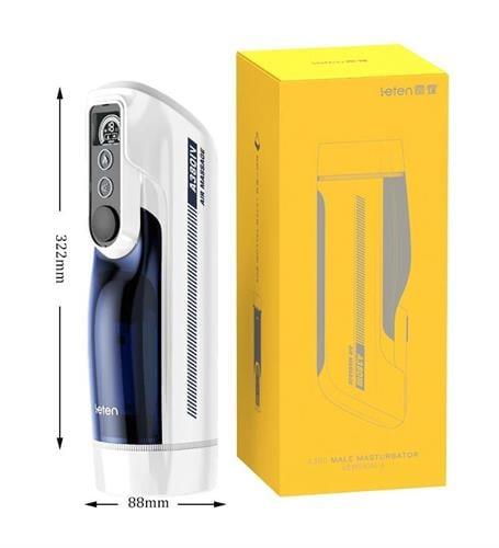 USB Şarjlı Sesli Isıtmalı İleri Geri Hareketli Titreşimli Emme Vakum Ayarlı Masturbatör - Leten A380