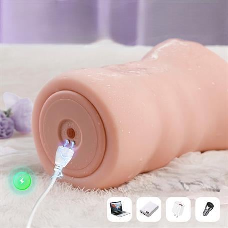 USB'den Manyetik Şarjlı Telefondan Kumandalı Emme ve Güçlü Titreşim Fonksiyonlu Realistik Masturbatör - Sora