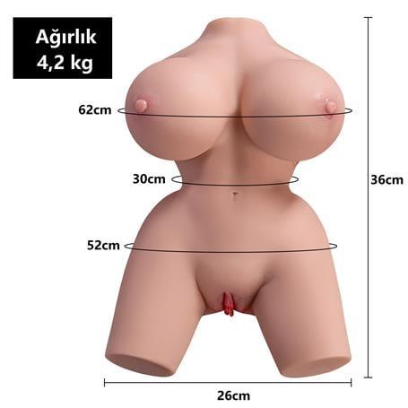 USB'den Manyetik Şarjlı Titreşim Fonksiyonlu Realistik Yarım Vücut - Frieda
