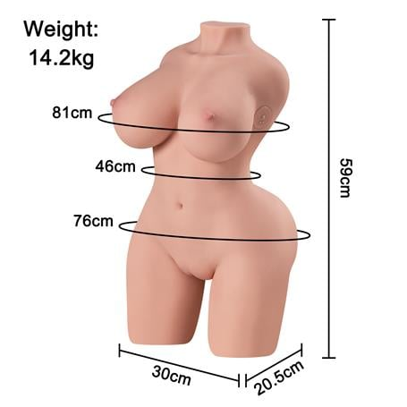 USB'den Manyetik Şarjlı Titreşim Fonksiyonlu Realistik Yarım Vücut - Dennehy