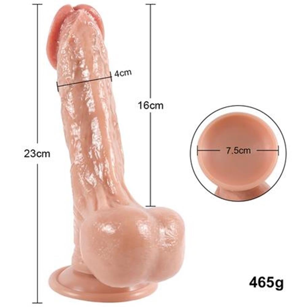 Yeni Nesil Çift Katmanlı 23 cm Realistik Dildo Penis