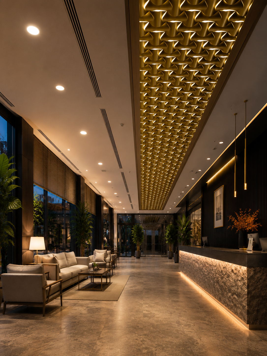 3D Venus Wall Panel Gold