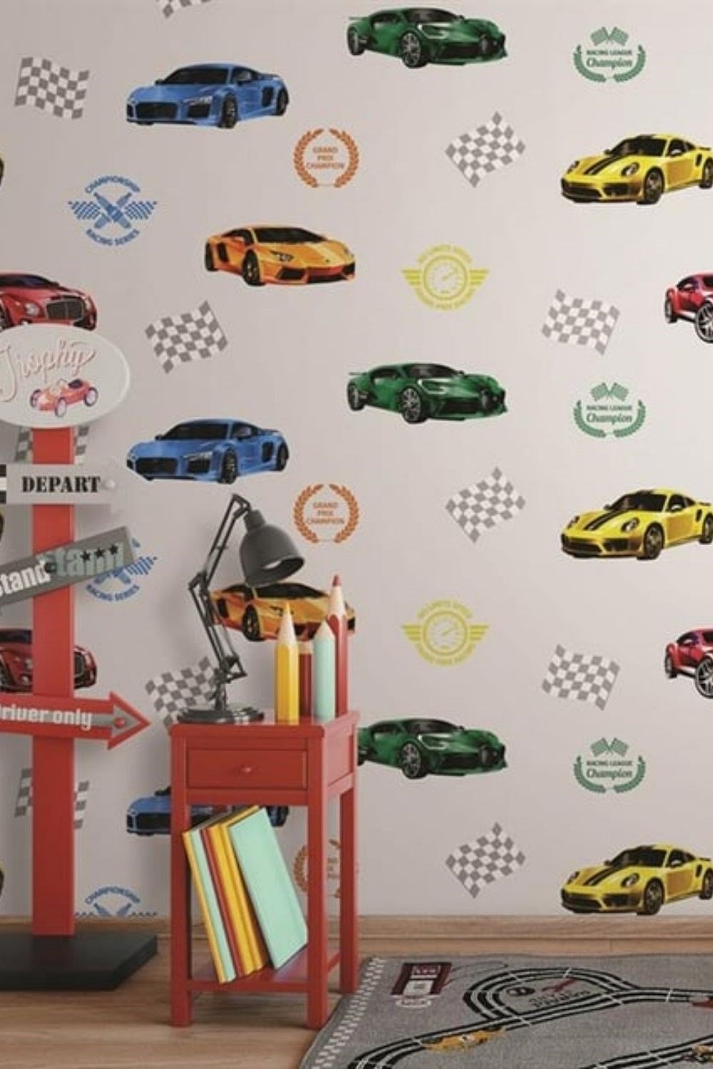 Adawall Ada Kids Arabalı Çocuk Odası Duvar Kağıdı 8909-2