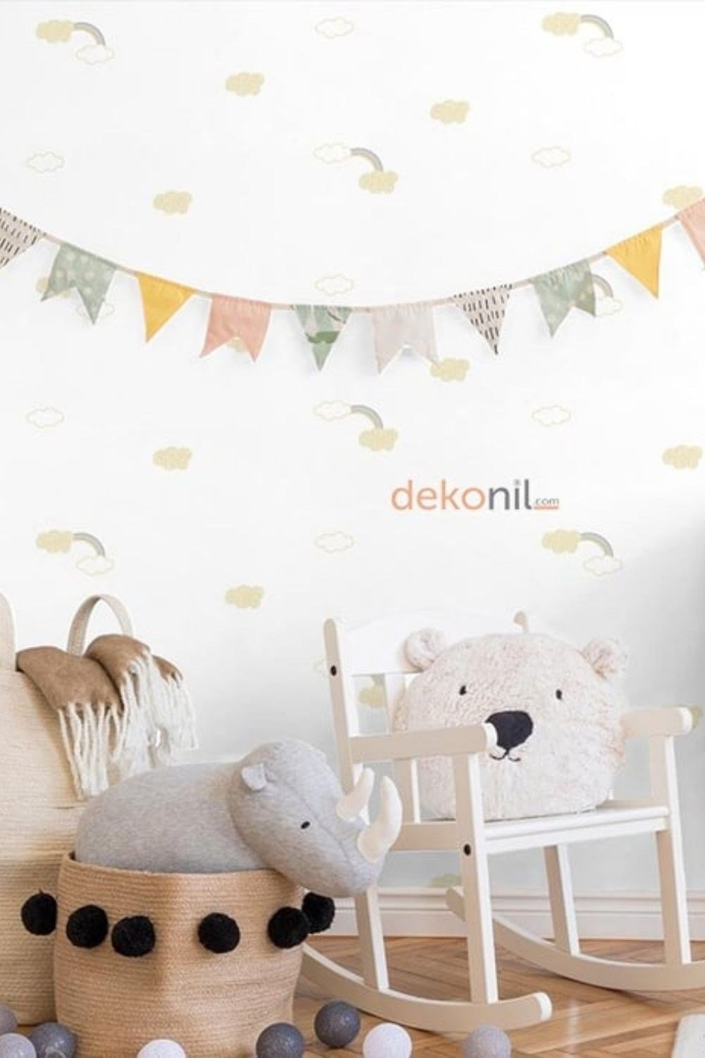 Adawall Ada Kids Bulutlu Çocuk Odası Duvar Kağıdı 8902-2