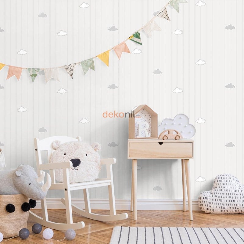 Adawall Ada Kids Bulutlu Çocuk Odası Duvar Kağıdı 8916-1