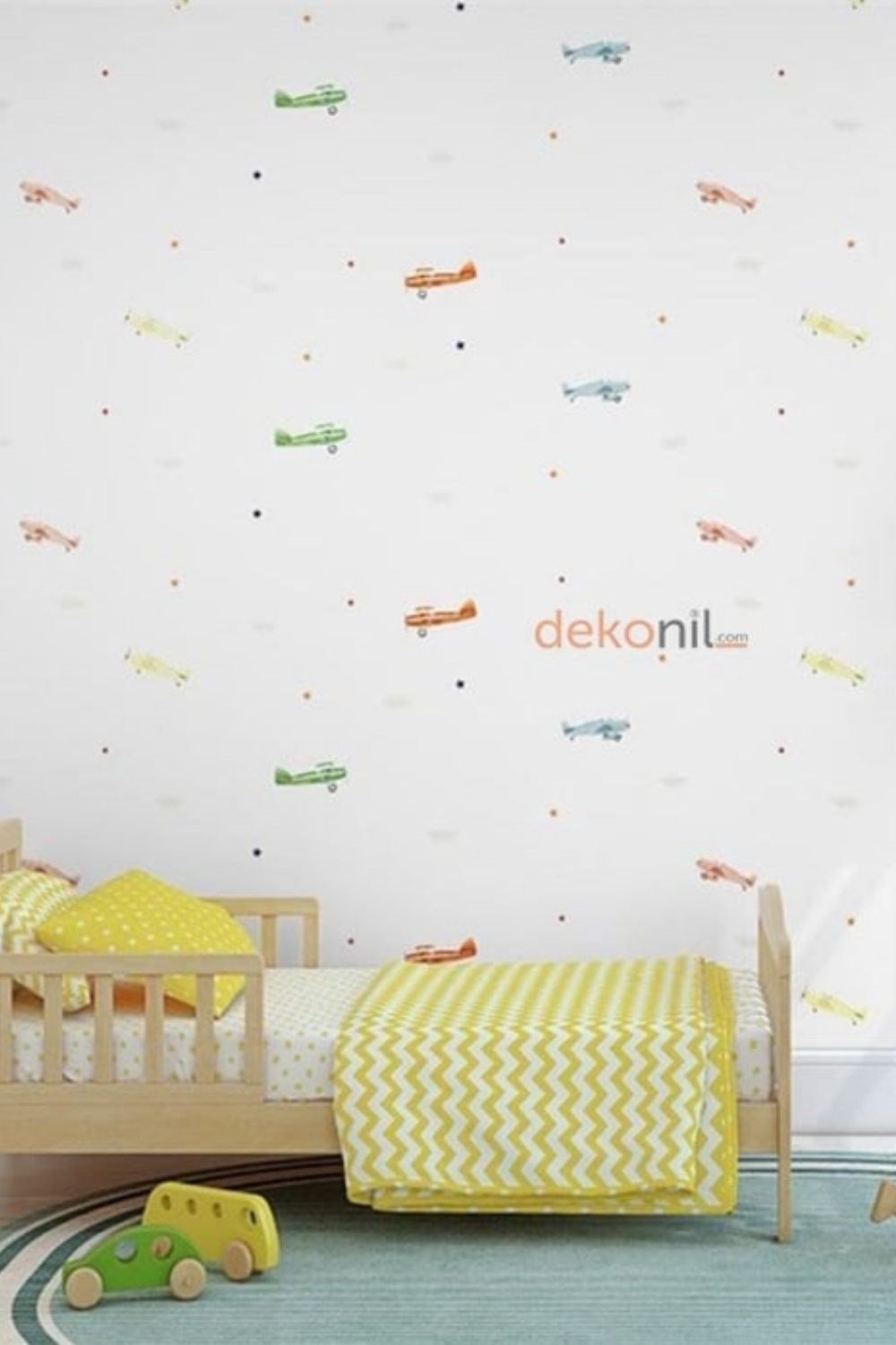 Adawall Ada Kids Uçaklı Çocuk Odası Duvar Kağıdı 8907-1