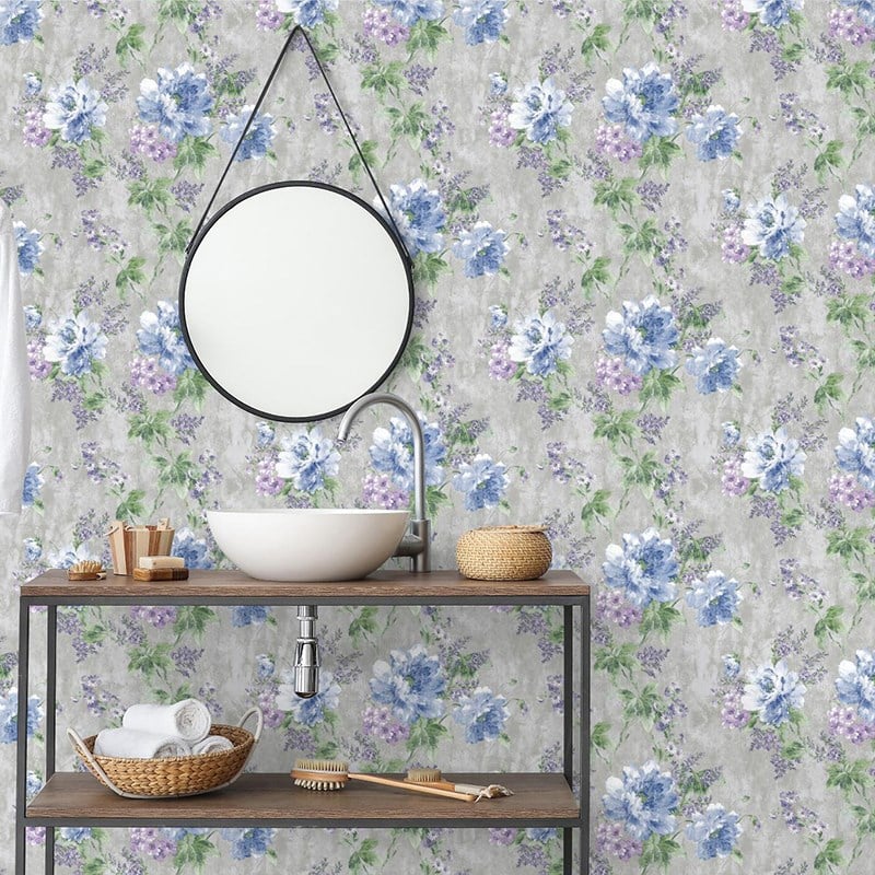 Adawall İndigo Çiçekli Duvar Kağıdı 4708-3