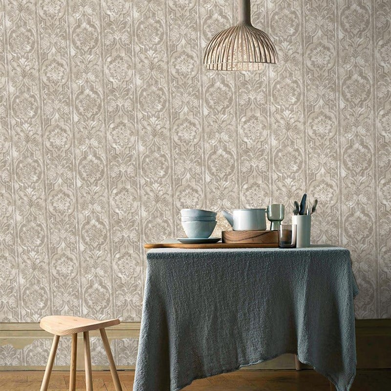 Adawall İndigo Damask Pattern Wallpaper 4713-4