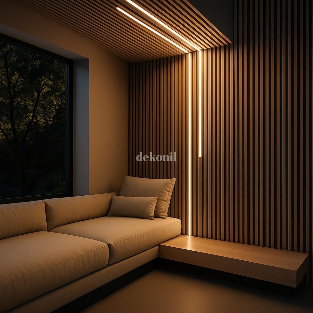 Akustik Lambri Alüminyum Kasa Gün Işığı Led Işık 80 cm