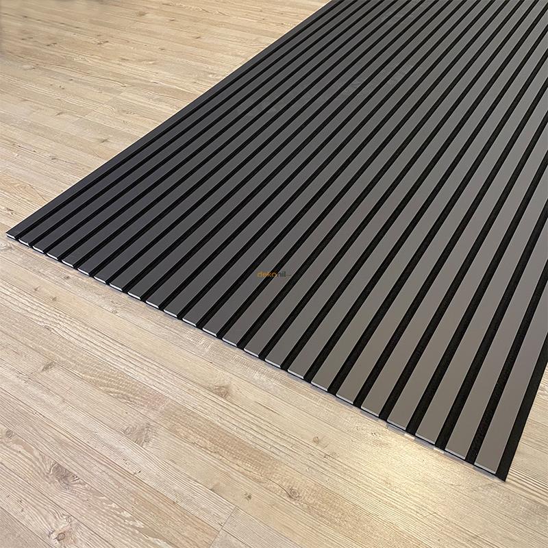 Akustik Lambri Duvar Paneli Antrasit 100*280 cm