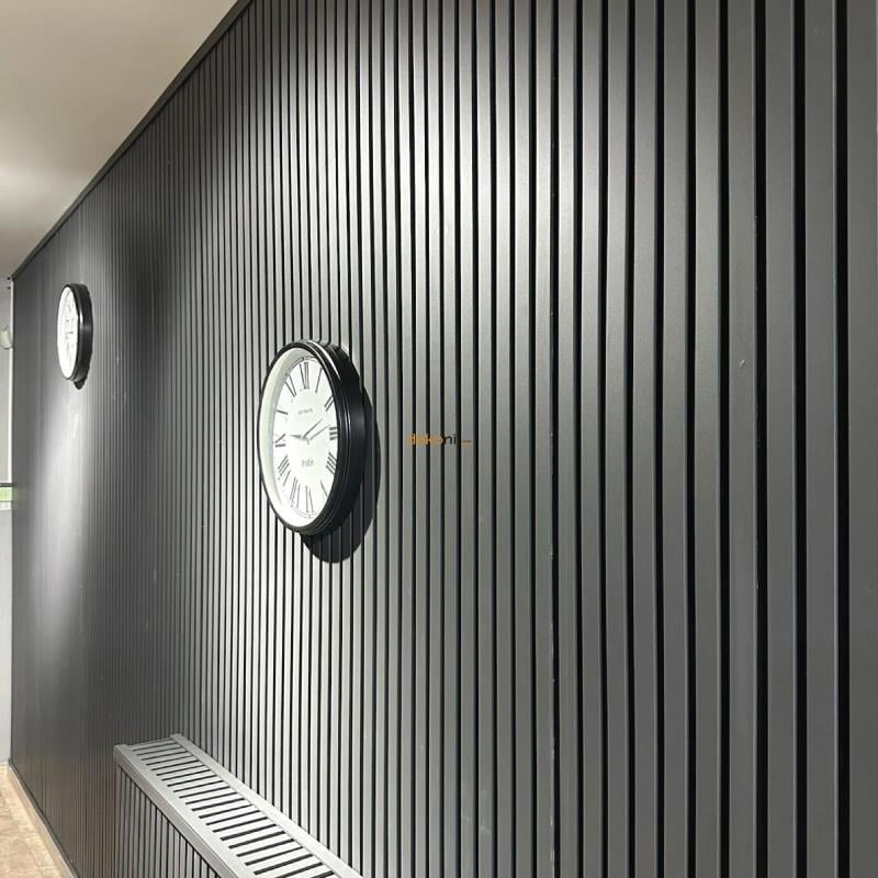 Akustik Lambri Duvar Paneli Antrasit 100*275 cm