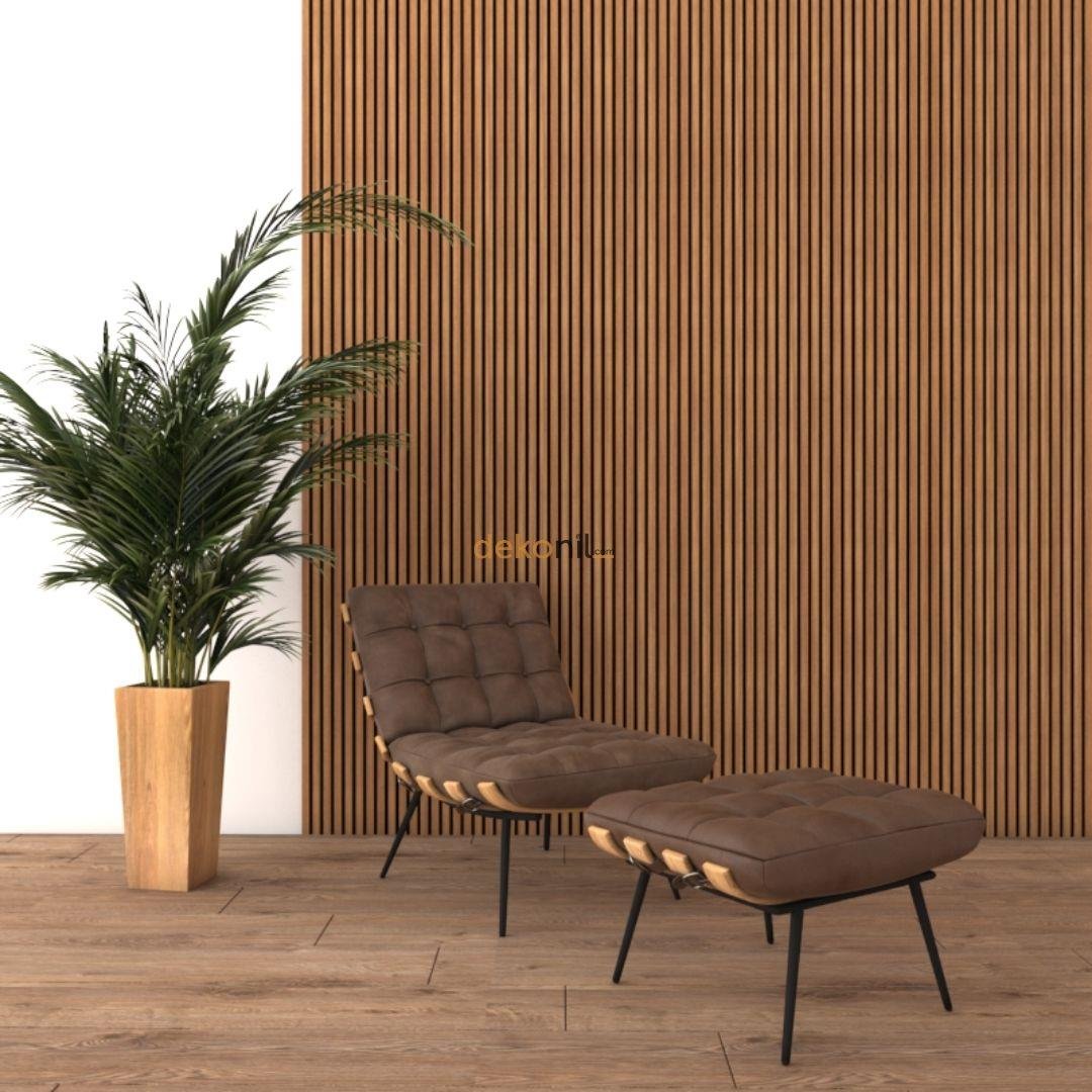 Akustik Lambri Duvar Paneli Teak 100*275 cm