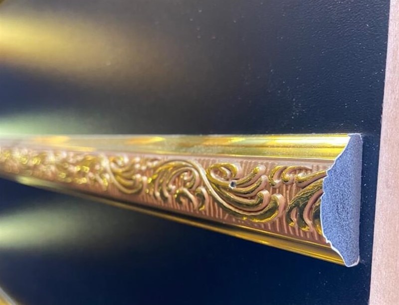 Altın Ahşapiyer Çıta Bordür Profil 3*290 cm, Saray Tavan Profilleri Çıta Bordür Süpürgelik Lambri Modelleri ve Fiyatları Patina, Eskitme, Altın, Gümüş