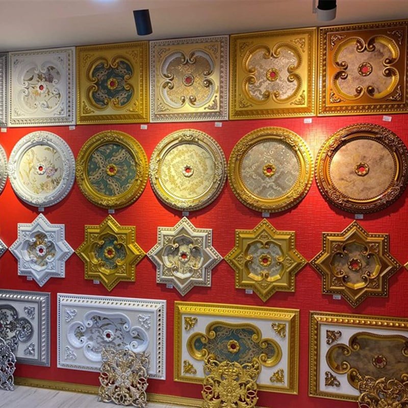 Altın Bordo Dikdörtgen Saray Tavan 60*90 cm