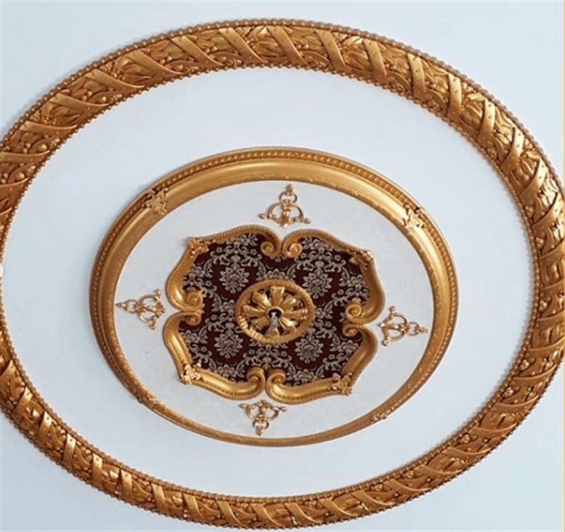 Altın Bordo Oval Saray Tavan 120cm l Dekonil Saray Tavan