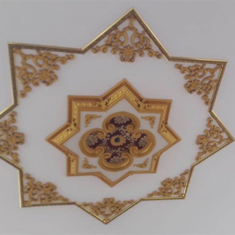 Altın Bordo Yıldız Saray Tavan 90 cm