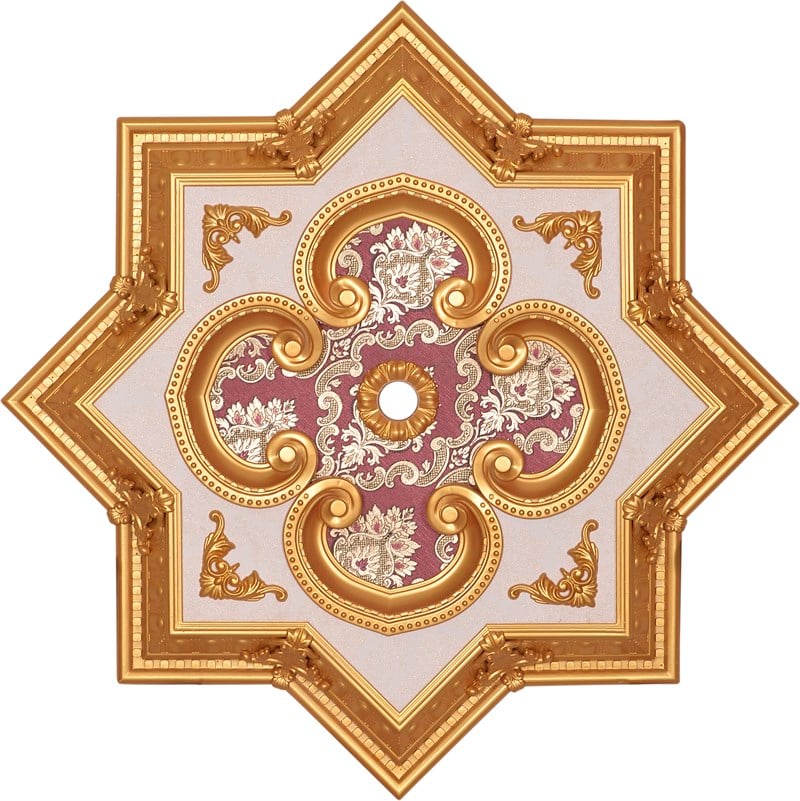 Altın Bordo Yıldız Saray Tavan 90 cm