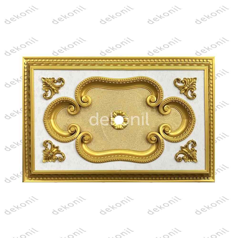 بحرة أسقف مستطيل ذهبي مزخرف 90*60 سم