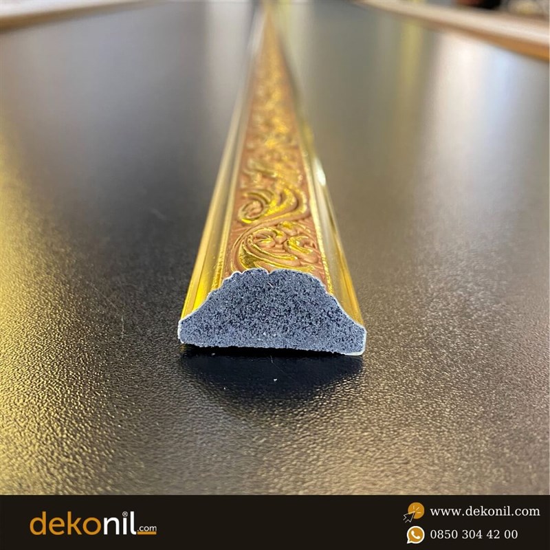 Altın İşlemeli Duvar ve Tavan Çıtası 3cm l Dekonil