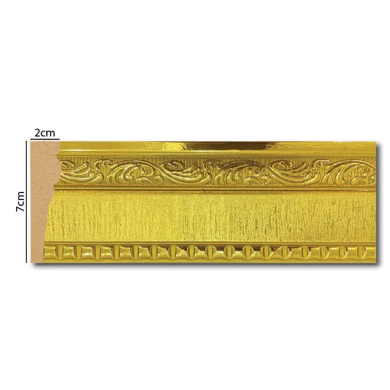 Altın Sarmaşık İşlemeli Bordür-Süpürgelik 7cm | Dekonil