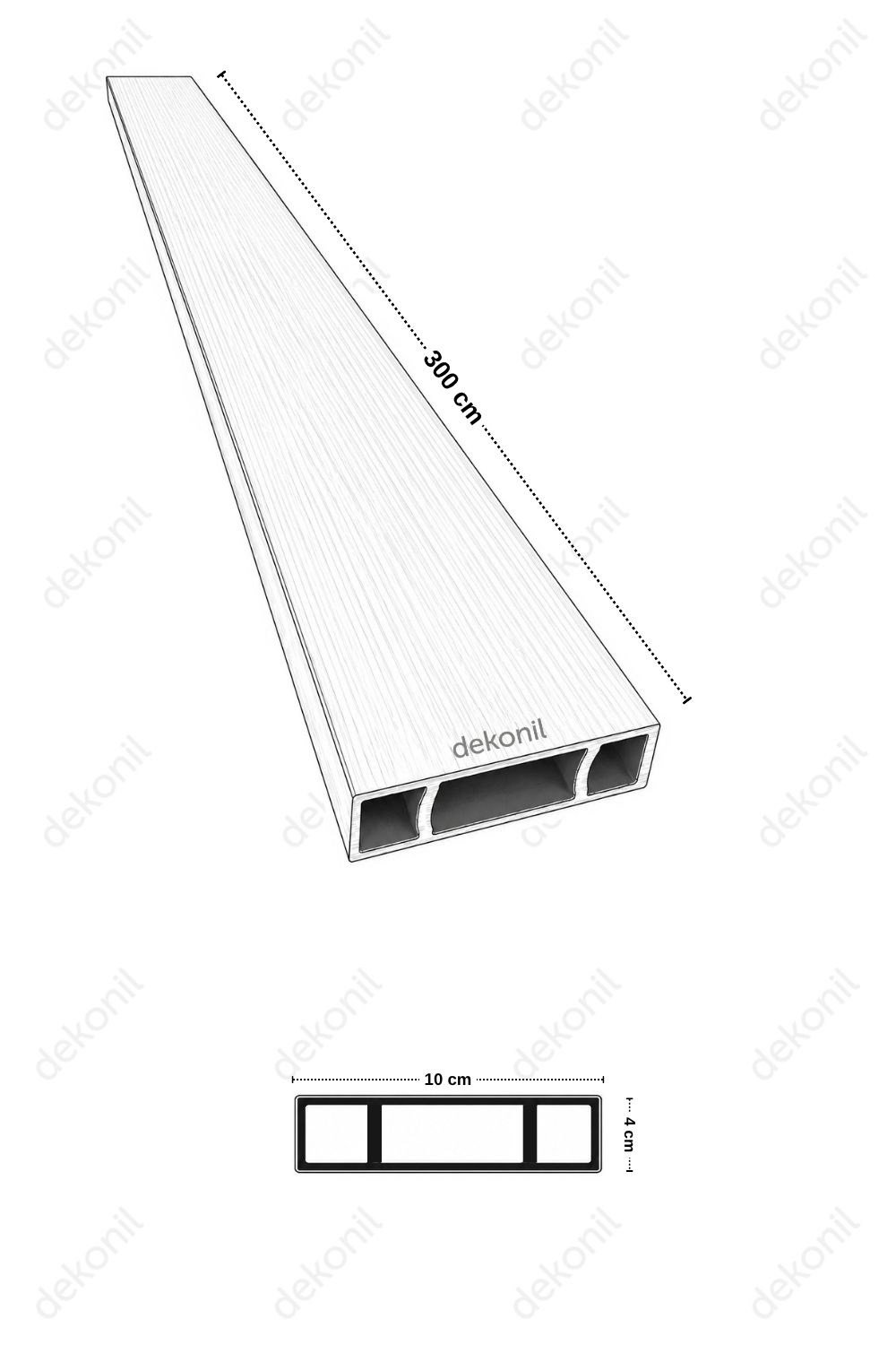 فاصل جداري مركب من مادة أنثراسايت، مقاس 4*10*290 سم