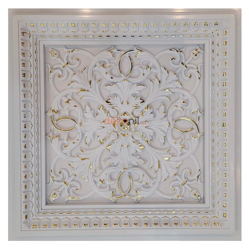Avangarde Beyaz Altın Pvc Tavan Paneli 60*60 cm