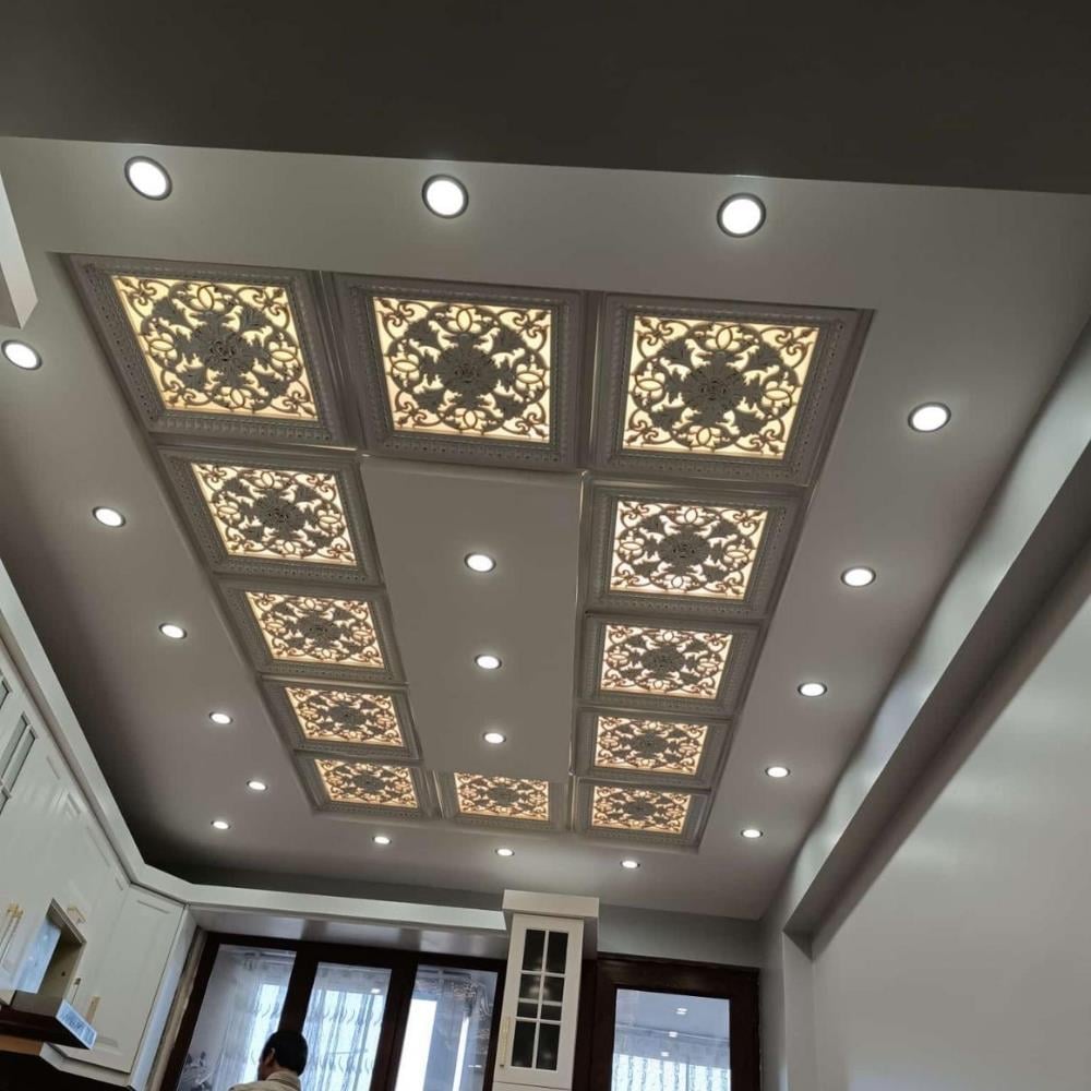 Avangarde Beyaz Altın Pvc Tavan Paneli 60*60 cm